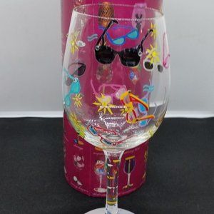 Lolita Wine Glass Sunglass Cooler Pattern Bejeweled with Container